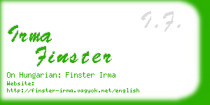 irma finster business card